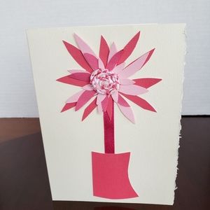 Handmade art card - Pink Dahlia